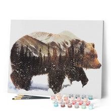 Charger l'image dans la galerie, peinture par numéros | Ours Paysage de neige | animaux, complexe, ours | FiguredArt