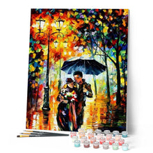 Charger l'image dans la galerie, peinture par numéros | Couple romantique sous la Pluie | complexe, paysages, romantique | FiguredArt