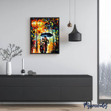 Charger l'image dans la galerie, peinture par numéros | Couple romantique sous la Pluie | complexe, paysages, romantique | FiguredArt