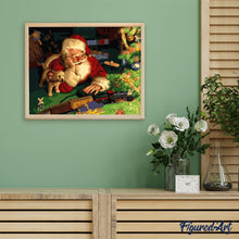 Charger l'image dans la galerie, peinture par numéros | Père Noël et Chiot | animaux, chiens, facile, Noël | FiguredArt