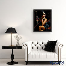 Charger l'image dans la galerie, peinture par numéros | Jeune Femme à l’Apéritif | intermédiaire, romantique | FiguredArt