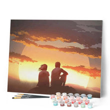 Charger l'image dans la galerie, peinture par numéros | Couple regardant le Coucher du Soleil | facile, paysages, romantique | FiguredArt