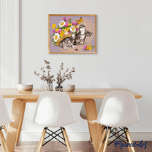 Charger l'image dans la galerie, peinture par numéros | Chats jouant avec un Papillon | animaux, chats, facile, fleurs, papillons | FiguredArt