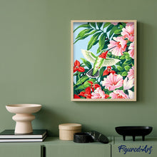 Charger l'image dans la galerie, peinture par numéros | Colibri dans les Fleurs | animaux, facile, fleurs, france, oiseaux | FiguredArt