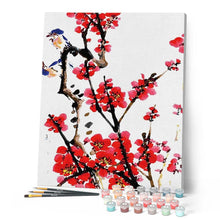 Charger l'image dans la galerie, peinture par numéros | Oiseau sur une Branche | facile, fleurs | FiguredArt