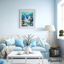 Charger l'image dans la galerie, peinture par numéros | Rencontre avec les Dauphins | animaux, dauphins, intermédiaire | FiguredArt