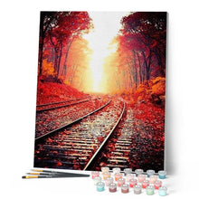Charger l'image dans la galerie, peinture par numéros | Les Rails en Automne | complexe, france, paysages | FiguredArt