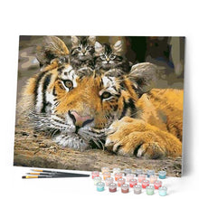 Charger l'image dans la galerie, peinture par numéros | Chatons et Tigre | animaux, chats, facile, tigres | FiguredArt