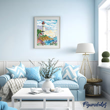 Charger l'image dans la galerie, peinture par numéros | Phare sous un Ciel nuageux | facile, france, paysages | FiguredArt