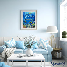 Charger l'image dans la galerie, peinture par numéros | Poissons et Dauphins | animaux, dauphins, intermédiaire, poissons | FiguredArt