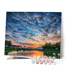 Charger l'image dans la galerie, peinture par numéros | Coucher de Soleil sur le Lac | complexe, paysages | FiguredArt