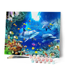 Charger l'image dans la galerie, peinture par numéros | Dauphins et fonds marins | animaux, complexe, dauphins, poissons | FiguredArt
