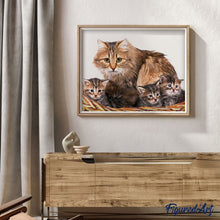 Charger l'image dans la galerie, peinture par numéros | Chat et ses petits | animaux, chats, complexe | FiguredArt