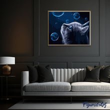 Charger l'image dans la galerie, peinture par numéros | Chat et Bulles bleues | animaux, chats, facile, france | FiguredArt