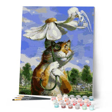 Charger l'image dans la galerie, peinture par numéros | Chat et Marguerite | animaux, chats, facile, fleurs | FiguredArt