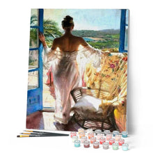 Charger l'image dans la galerie, peinture par numéros | Femme à sa Fenêtre | complexe, france, nu | FiguredArt