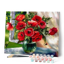 Charger l'image dans la galerie, peinture par numéros | Bouquet de Fleurs Rouge | facile, fleurs, france | FiguredArt