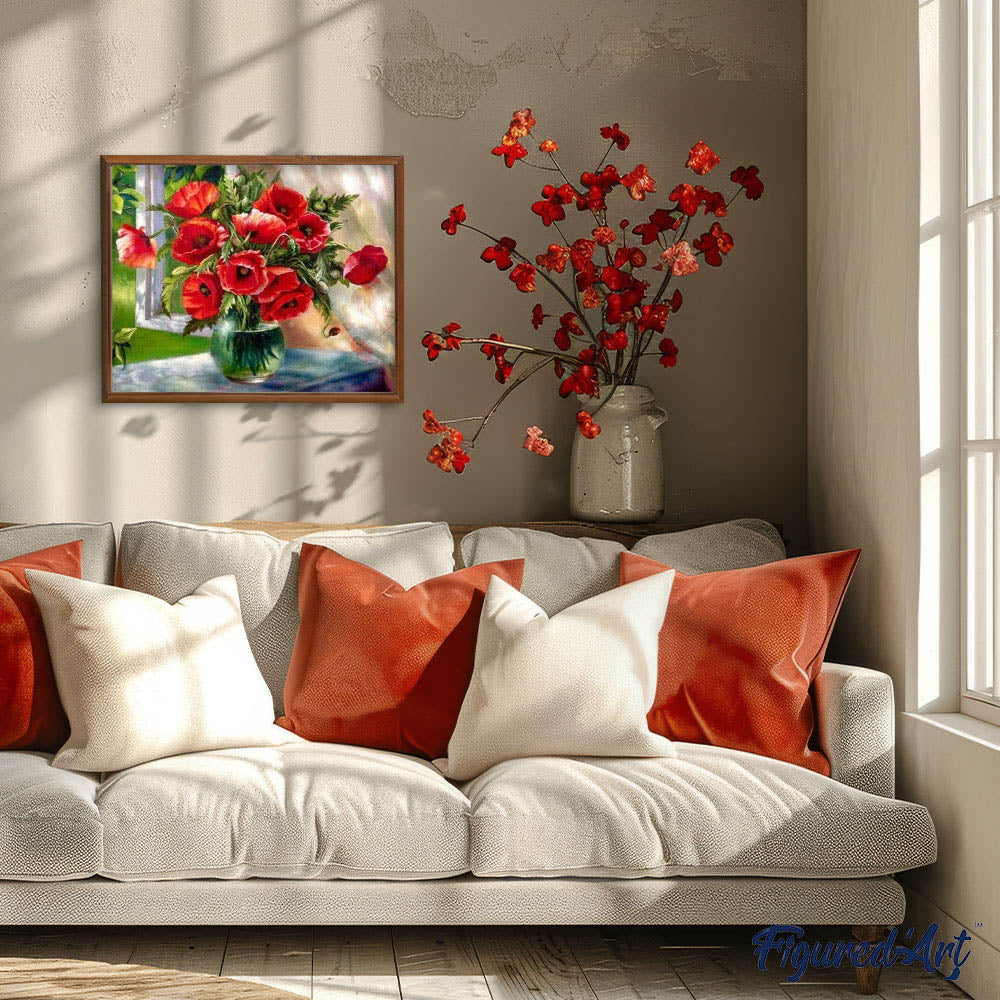 Peinture par Numero pour Adulte Enfant,Fleurs de coquelicot rouge Bricolage Peinture par Numéros à l'huile sur Toile,avec Peintures Acryliques et Pinceaux Kits Décor de Maison 40x50cm - sans Cadre Peinture par Numero pour Adulte Enfant,Fleurs de coquelicot rouge Bricolage Peinture par Numéros à l'huile sur Toile,avec Peintures Acryliques et Pinceaux Kits Décor de Maison 40x50cm - sans Cadre