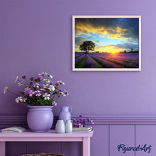 Charger l'image dans la galerie, peinture par numéros | Champ de Lavande au coucher du Soleil | complexe, paysages | FiguredArt