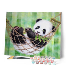 Charger l'image dans la galerie, peinture par numéros | Panda dans son Hamac | animaux, france, intermédiaire, pandas | FiguredArt