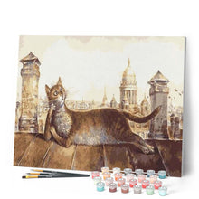 Charger l'image dans la galerie, peinture par numéros | Chat se reposant sur un toit | animaux, chats, facile | FiguredArt