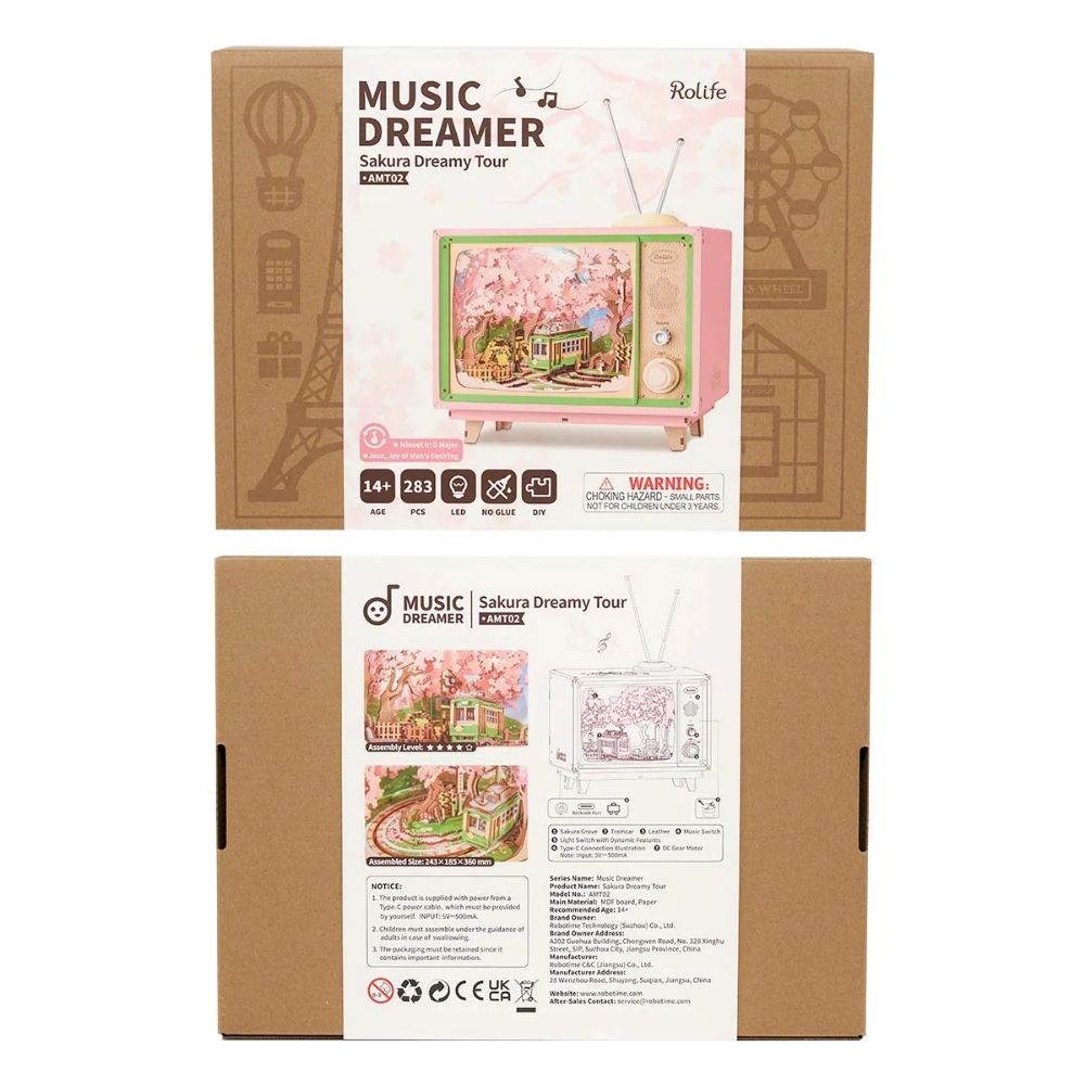 Puzzle 3D Boîte à musique - Visite de rêve de Sakura – Figured'Art