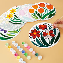Charger l'image dans la galerie, Mini Série Peinture par Numéros - Disques Ø20cm (6 pièces) - Collection florale