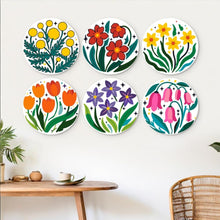 Charger l'image dans la galerie, Mini Série Peinture par Numéros - Disques Ø20cm (6 pièces) - Collection florale