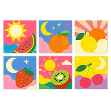 Charger l'image dans la galerie, Mini Série Peinture par Numéros 20x20cm (6 pièces) - Pop fruitée et céleste Figured'Art