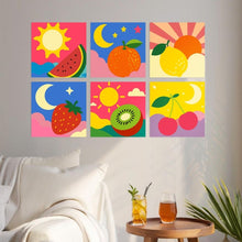 Charger l'image dans la galerie, Mini Série Peinture par Numéros 20x20cm (6 pièces) - Pop fruitée et céleste
