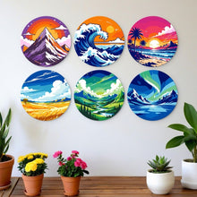 Charger l'image dans la galerie, Mini Série Peinture par Numéros - Disques Ø20cm (6 pièces) - Merveilles de la nature