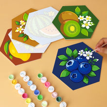 Charger l'image dans la galerie, Mini Série Peinture par Numéros - Hexagones (6 pièces) - Délices fruités