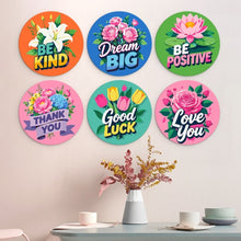 Charger l'image dans la galerie, Mini Série Peinture par Numéros - Disques Ø20cm (6 pièces) - Fleurs et Messages