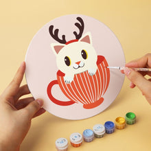 Charger l'image dans la galerie, Mini Série Peinture par Numéros - Disques Ø20cm (6 pièces) - Chats de Noël