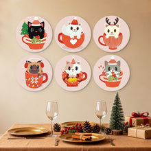 Charger l'image dans la galerie, Mini Série Peinture par Numéros - Disques Ø20cm (6 pièces) - Chats de Noël