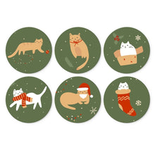 Charger l'image dans la galerie, Mini Série Peinture par Numéros - Disques Ø20cm (6 pièces) - Coin de Noël du chat Figured'Art
