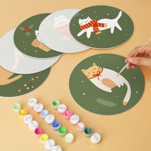 Charger l'image dans la galerie, Mini Série Peinture par Numéros - Disques Ø20cm (6 pièces) - Coin de Noël du chat