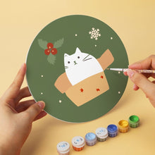 Charger l'image dans la galerie, Mini Série Peinture par Numéros - Disques Ø20cm (6 pièces) - Coin de Noël du chat
