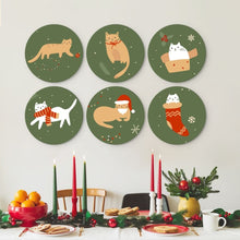 Charger l'image dans la galerie, Mini Série Peinture par Numéros - Disques Ø20cm (6 pièces) - Coin de Noël du chat