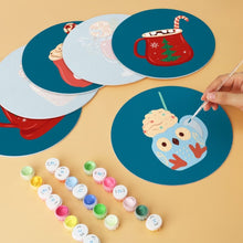Charger l'image dans la galerie, Mini Série Peinture par Numéros - Disques Ø20cm (6 pièces) - Boissons chaudes d'hiver