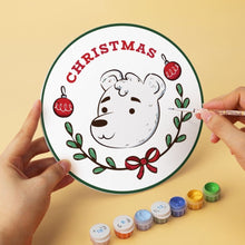 Charger l'image dans la galerie, Mini Série Peinture par Numéros - Disques Ø20cm (6 pièces) - Voeux de Noël vintage