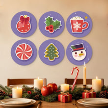 Charger l'image dans la galerie, Mini Série Peinture par Numéros - Disques Ø20cm (6 pièces) - Noël violet