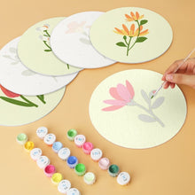 Charger l'image dans la galerie, Mini Série Peinture par Numéros - Disques Ø20cm (6 pièces) - Pétales délicats sur fond pastel