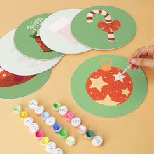 Charger l'image dans la galerie, Mini Série Peinture par Numéros - Disques Ø20cm (6 pièces) - Icônes de Noël vertes