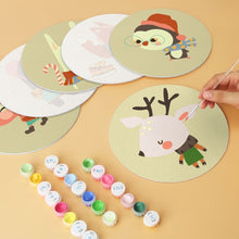 Charger l'image dans la galerie, Mini Série Peinture par Numéros - Disques Ø20cm (6 pièces) - Hiver en forêt