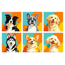 Charger l'image dans la galerie, Mini Série Peinture par Numéros 20x20cm (6 pièces) - Portraits de chiens pop Figured'Art