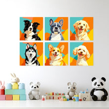 Charger l'image dans la galerie, Mini Série Peinture par Numéros 20x20cm (6 pièces) - Portraits de chiens pop