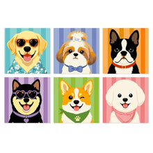 Charger l'image dans la galerie, Mini Série Peinture par Numéros 20x20cm (6 pièces) - Galerie de chiots élégants Figured'Art