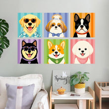 Charger l'image dans la galerie, Mini Série Peinture par Numéros 20x20cm (6 pièces) - Galerie de chiots élégants