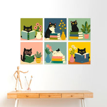 Charger l'image dans la galerie, Mini Série Peinture par Numéros 20x20cm (6 pièces) - Chats littéraires